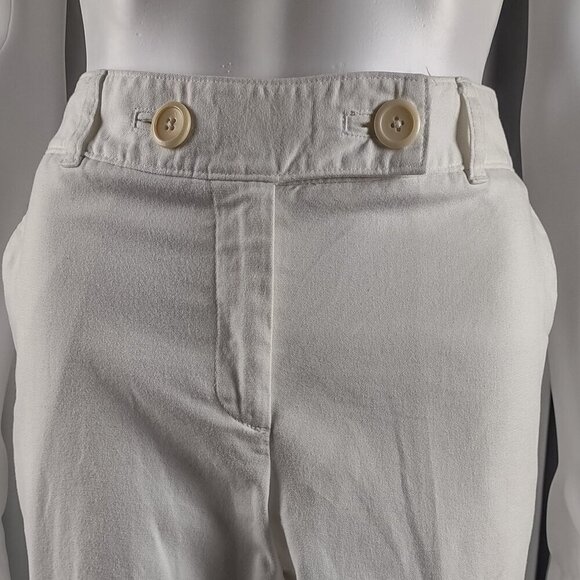 Talbots Womens Petite White Cotton Stretch Capris Pants Size 10P - Picture 3 of 11
